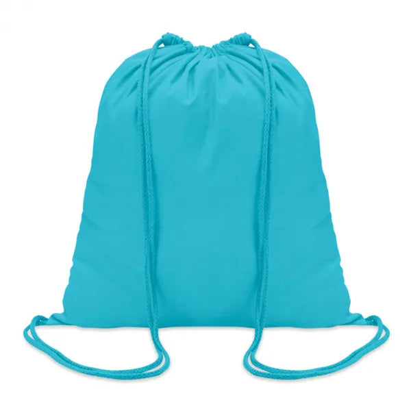 Katoenen rugzakje met trekkoord, Turquoise - 198484