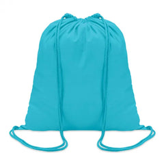 Katoenen rugzakje met trekkoord - Turquoise