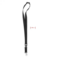 Polyester Lanyard met Metalen Mini Karabijnhaak – Zwart