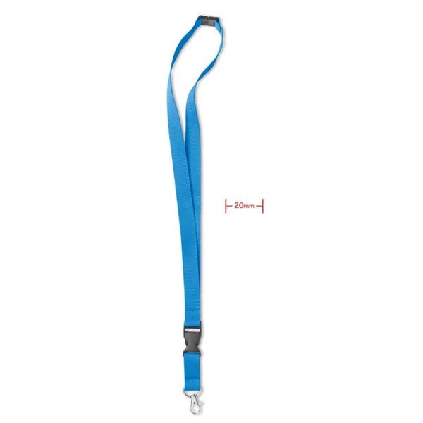 Polyester keycord met metalen karabijnhaak, Lichtblauw - 198595