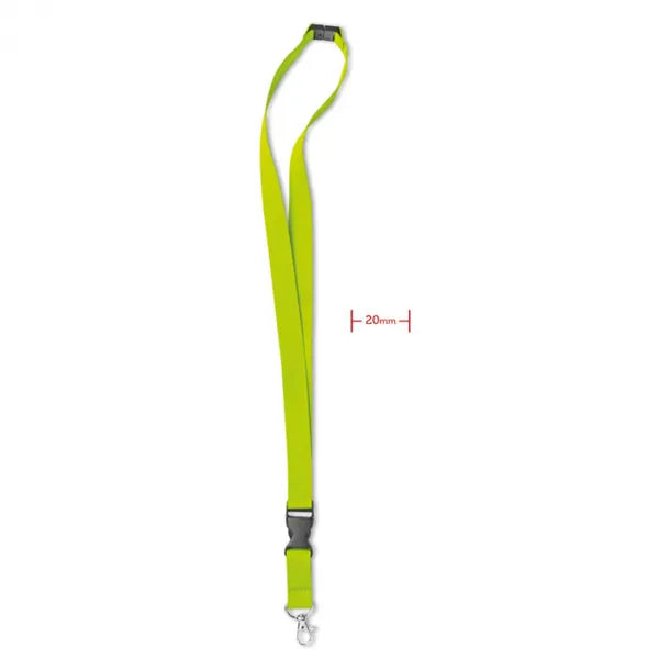 Polyester lanyard met metalen mini karabijnhaak, Limegroen - 198595