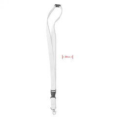 Polyester Lanyard met Metalen Mini Karabijnhaak – Wit