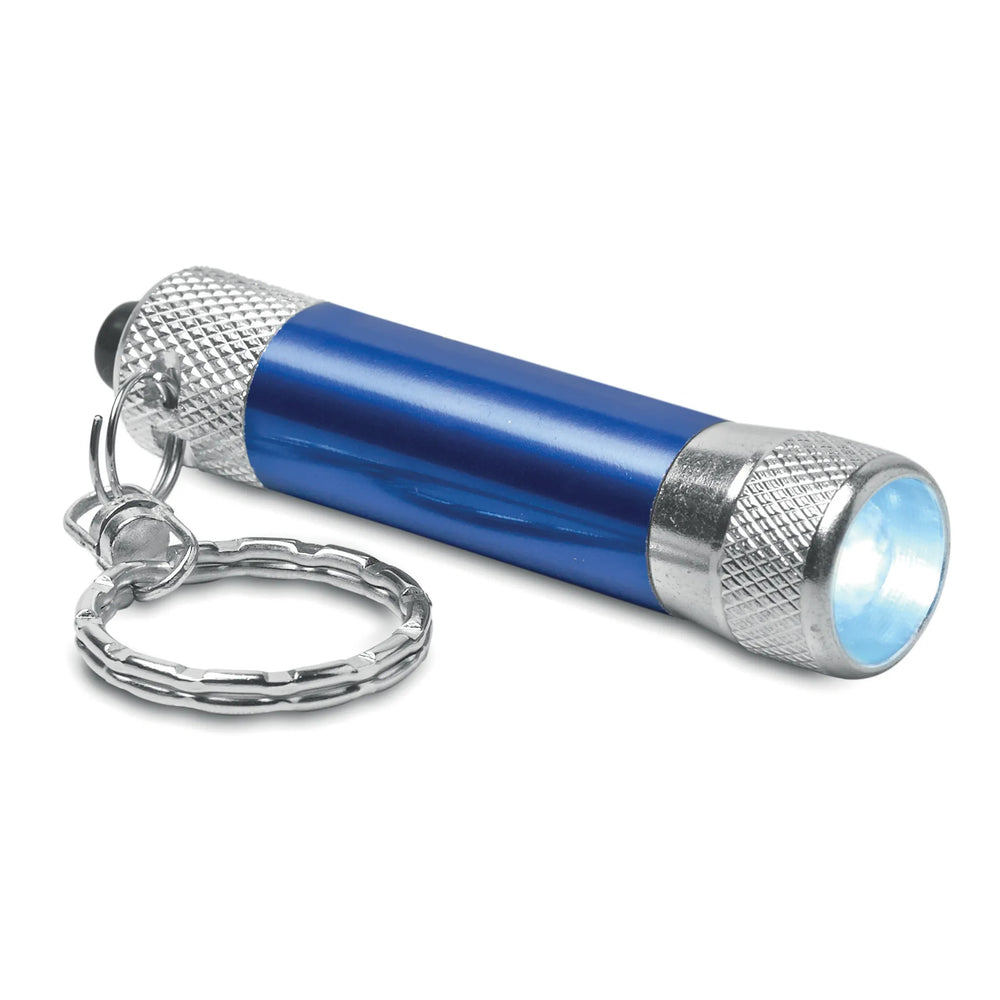 Mini aluminium zaklamp met sleutelhanger, Blauw - 198622