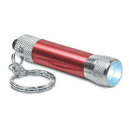 Mini aluminium zaklamp met sleutelhanger, Rood - 198622