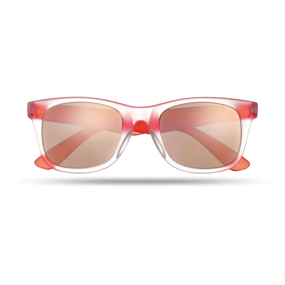Zonnebril met gekleurde spiegelglazen en UV400, Rood - 198652