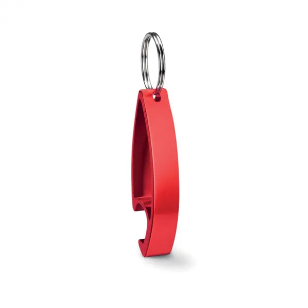 Aluminium sleutelhanger met flessenopener, Rood - 198664