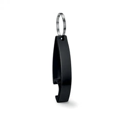 Aluminium Sleutelhanger met Flessenopener – Zwart