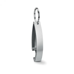 Aluminium Sleutelhanger met Flessenopener – Zilver