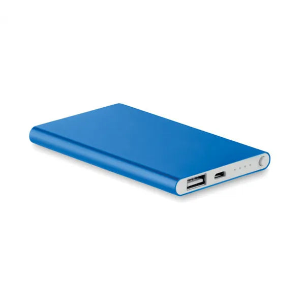 Powerbank 4000 mAh van gerecycled aluminium, Blauw - 198735