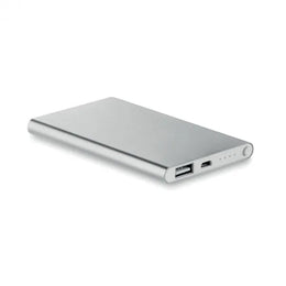 Powerbank 4000 mAh van gerecycled aluminium, Zilver - 198735