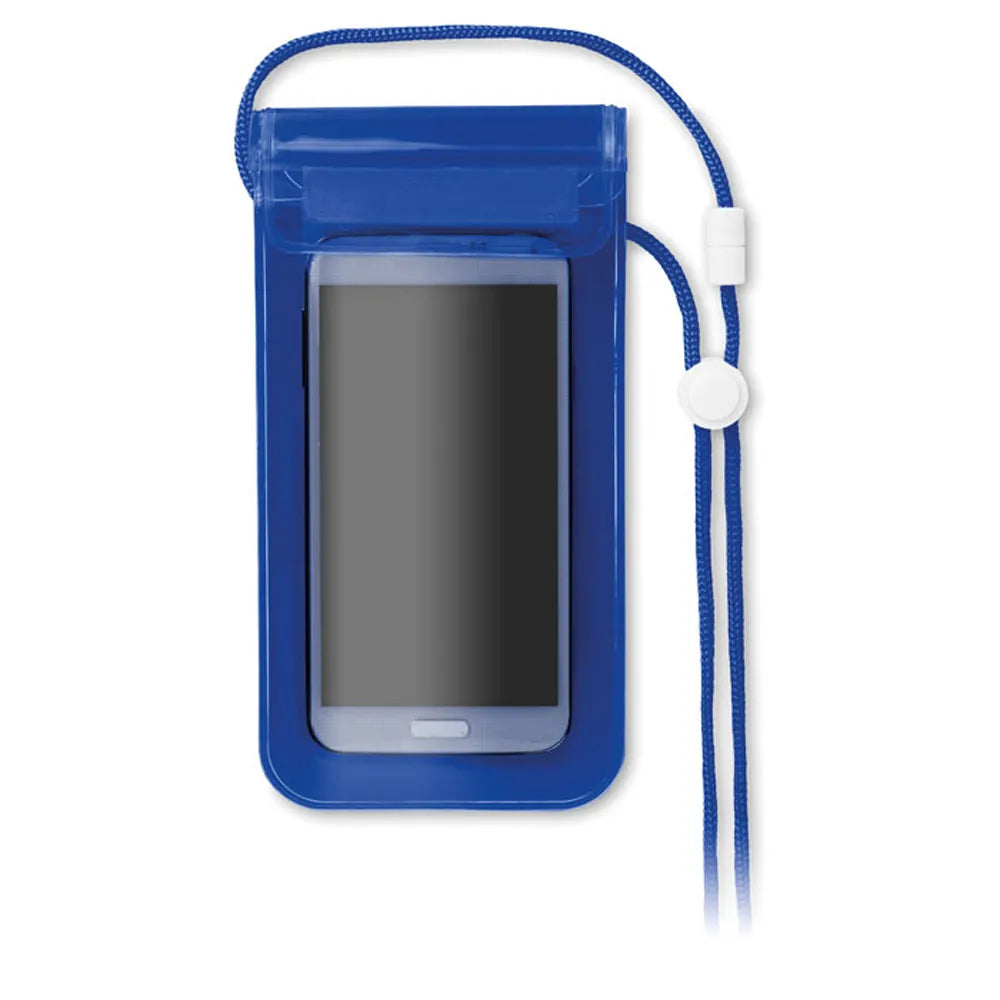 waterdichte smartphonehoes met koord pvc blauw detail 198782