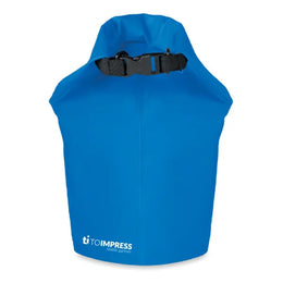 Waterdichte PVC tas 10 liter capaciteit met bedrukking, Blauw - 198787
