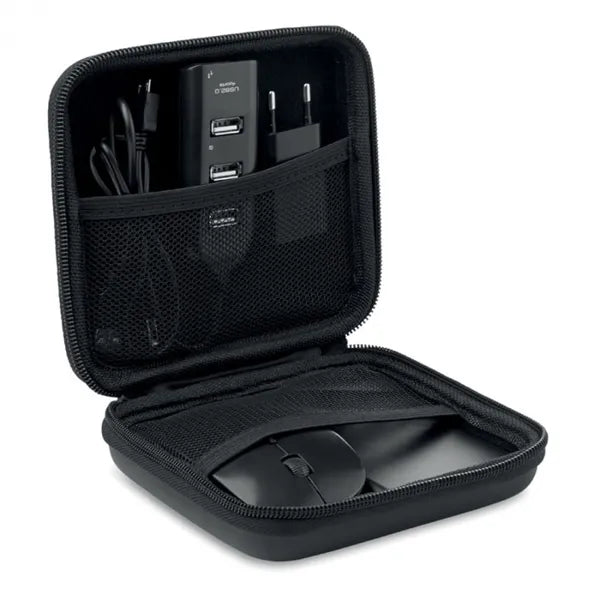 Computeraccessoiresset in geopende etui, Zwart - 198827