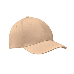 Baseball Cap met 6 Panelen en Verstelbare Sluiting Beige