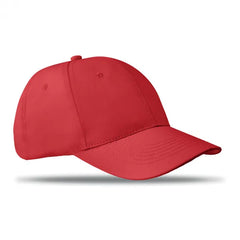 Baseball Cap met 6 Panelen en Verstelbare Sluiting Rood