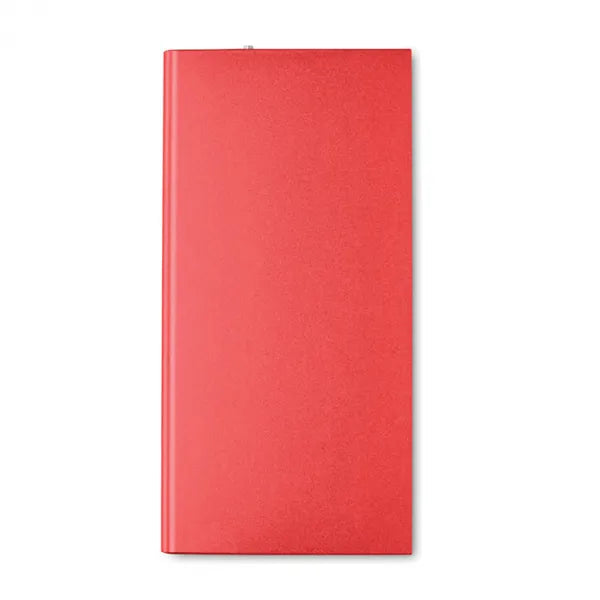 Powerbank 8000 mAh van gerecycled aluminium, Rood - 198839