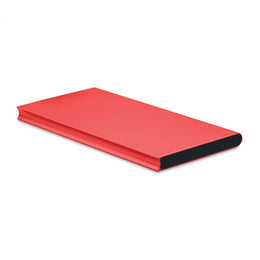 Powerbank 8000 mAh van gerecycled aluminium schuin van boven, Rood - 198839