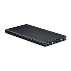 Powerbank 8000 mAh van gerecycled aluminium - Zwart