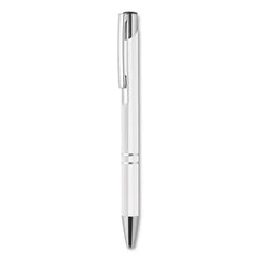 Balpen met drukmechanisme en aluminium afwerking - Wit