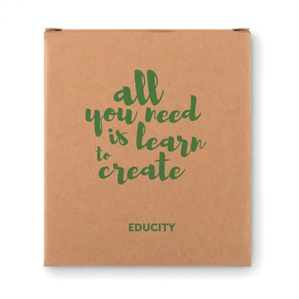 4 kleuren stoepkrijt 25mm bruin met print 198929