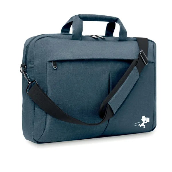 laptoptas 15 inch 2 tone polyester blauw met logo 198957