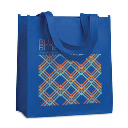 Non-woven boodschappentas met gelaste handvatten met bedrukking, Blauw - 198959