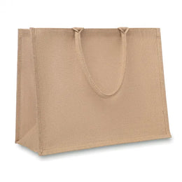 Jute gelamineerde boodschappentas, Beige - 198965
