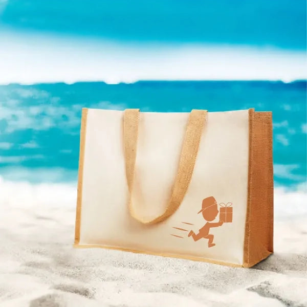 jute canvas boodschappentas lange hengsels duurzaam beige sfeer foto 198967