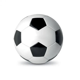 PVC-voetbal maat 5 met rubberen binnenvoering, Zwart en wit - 199007