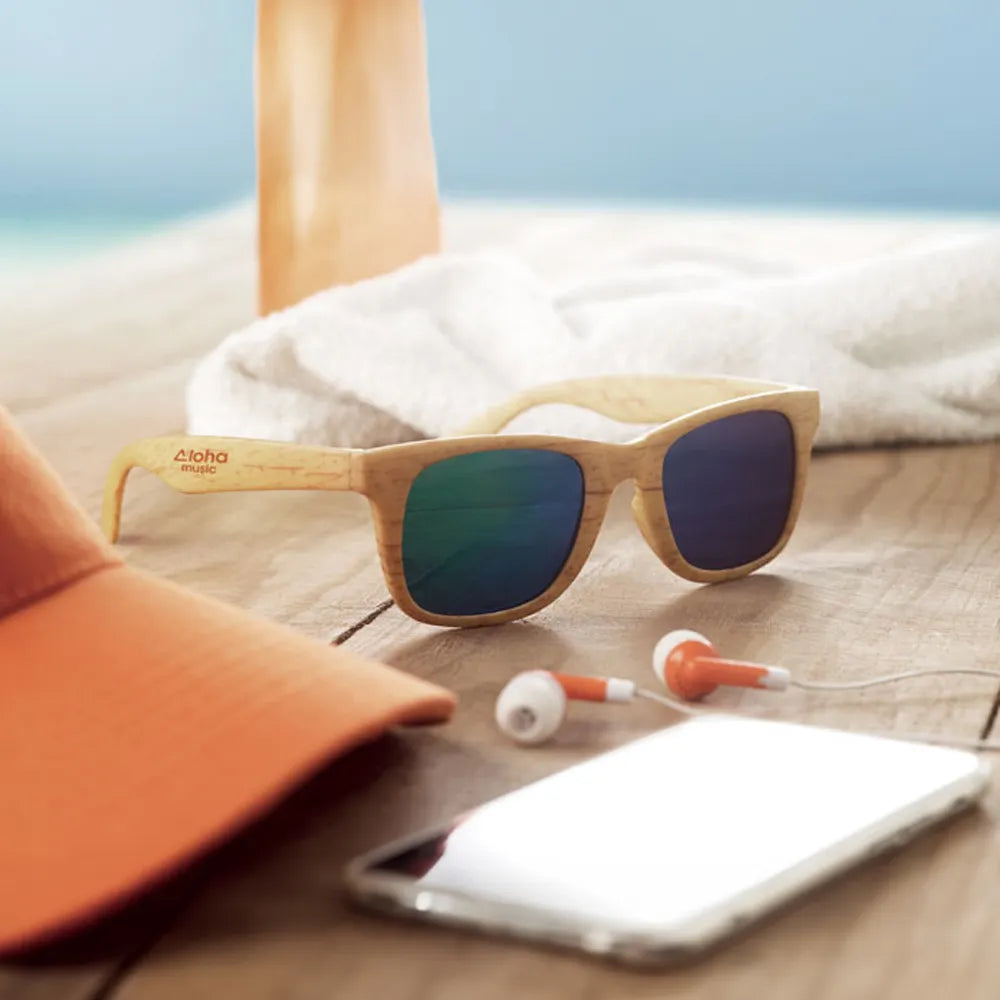 zonnebril houtlook gespiegelde glazen sfeer 199022