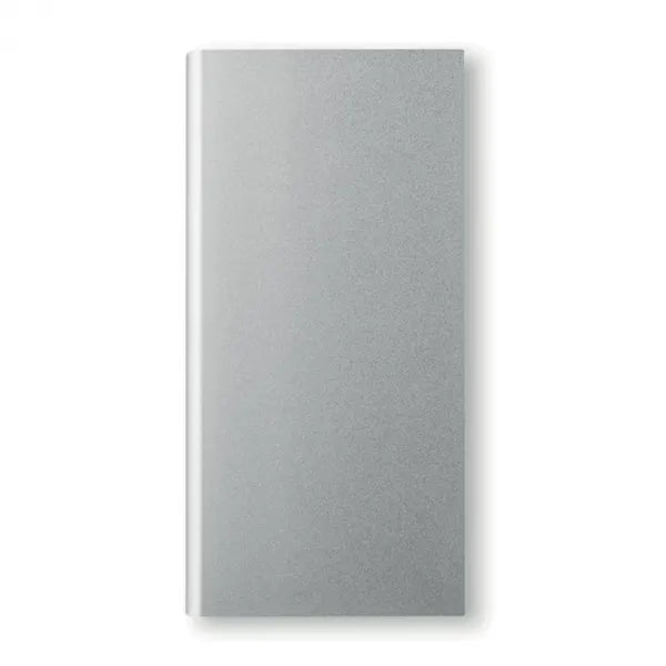 Powerbank 8000 mAh met solarpaneel van gerecycled aluminium, Zilver - 199051