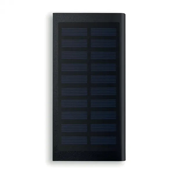 Powerbank 8000 mAh met solarpaneel van gerecycled aluminium, Zwart - 199051