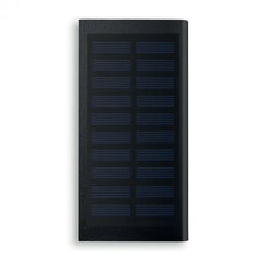 Powerbank 8000 mAh met solarpaneel van gerecycled aluminium - Zwart