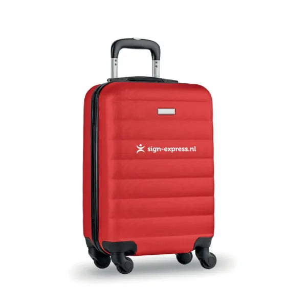 ABS trolley van 20 inch met slot met bedrukking, Rood - 199178