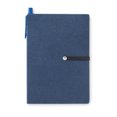 Gerecycled Notitieboekje met Pen – Inclusief Tabjes en Memoblaadjes - Blauw