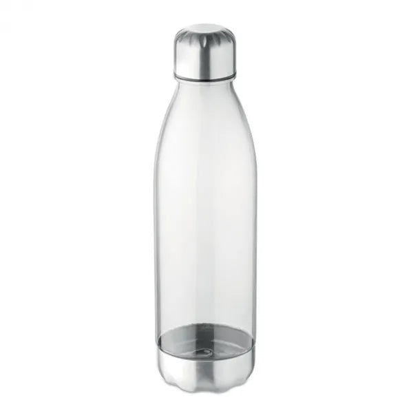 Tritan drinkfles 600 ml met RVS dop en onderzijde, Transparant - 199225