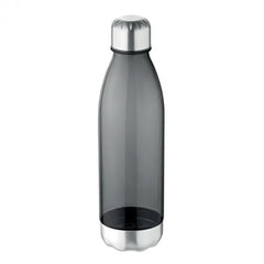 Tritan drinkfles 600 ml met RVS dop en onderzijde - Zwart