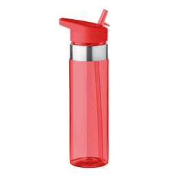 Essentix tritan drinkfles met rietje BPA-vrij 650 ml, Rood - 199227