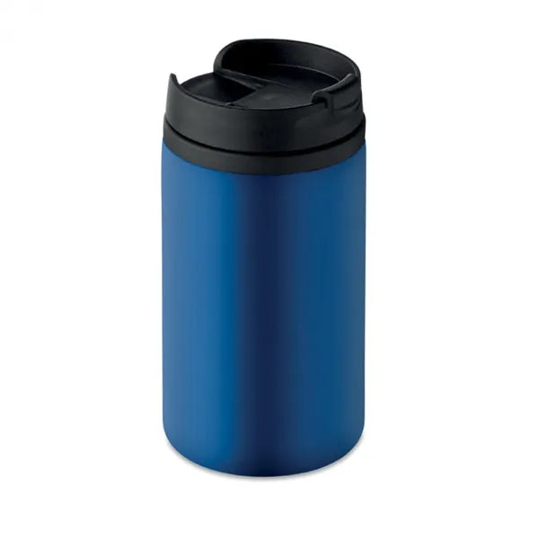 Dubbelwandige beker 250 ml van RVS met lekvrije dop, Blauw - 199246