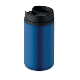 Dubbelwandige beker 250 ml van RVS met lekvrije dop, Blauw - 199246