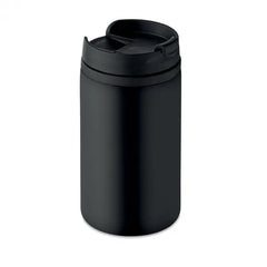 Dubbelwandige Beker 250 ml van RVS met Lekvrije Dop - Zwart