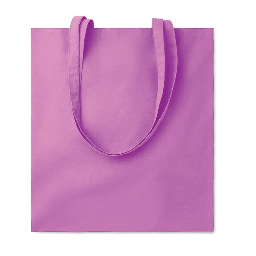 gekleurde katoenen boodschappentas lange hengsels violet 199268