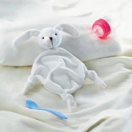 Pluche knuffeldoekje wit konijn sfeer 199270