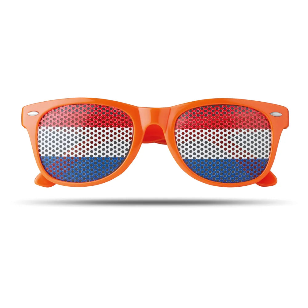 Supportersbril met Nederlandse vlag, Oranje - 199275