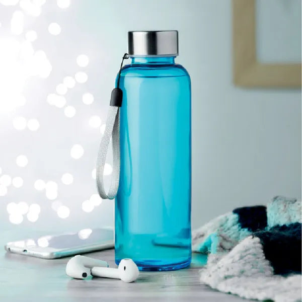Lekvrije tritan drinkfles 500 ml met RVS dop sfeerbeeld, Transparant turquoise - 199356
