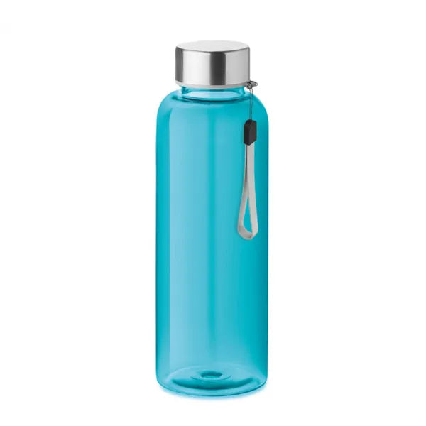 Lekvrije tritan drinkfles 500 ml met RVS dop, Transparant turquoise - 199356