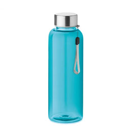 Lekvrije tritan drinkfles 500 ml met RVS dop, Transparant turquoise - 199356