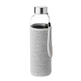 Glazen drinkfles 500 ml met neopreen hoes, Grijs - 199358