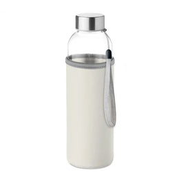 Glazen drinkfles 500 ml met neopreen hoes, Wit - 199358