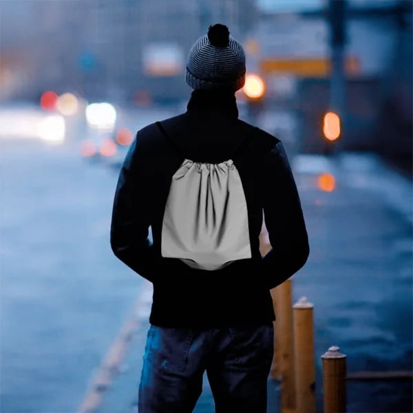 rugzak met koord reflecterend polyester zilver sfeer foto 199403